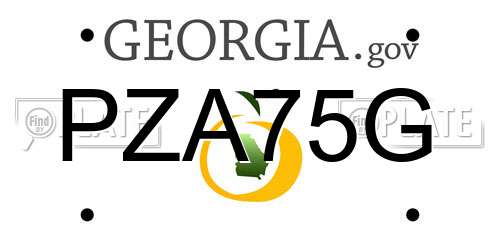 PZA75G Georgia License Plate