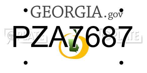 PZA7687 Georgia License Plate