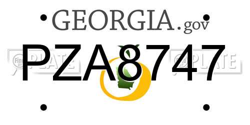 PZA8747 Georgia License Plate