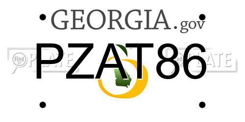PZAT86 Georgia License Plate