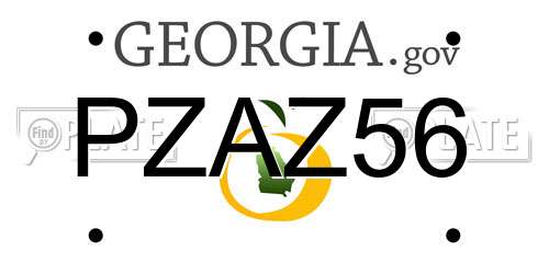PZAZ56 Georgia License Plate