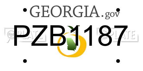 PZB1187 Georgia License Plate