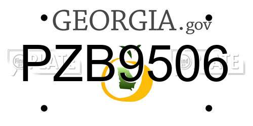 PZB9506 Georgia License Plate