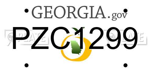 PZC1299 Georgia License Plate