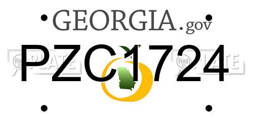 PZC1724 Georgia License Plate