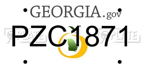 PZC1871 Georgia License Plate