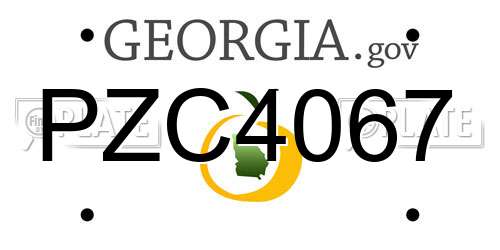 PZC4067 Georgia License Plate