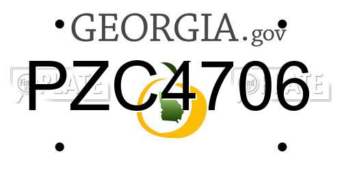 PZC4706 Georgia License Plate