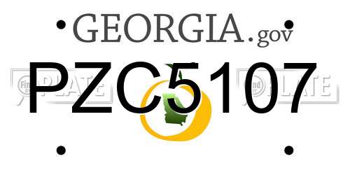 PZC5107 Georgia License Plate