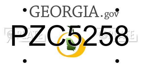 PZC5258 Georgia License Plate