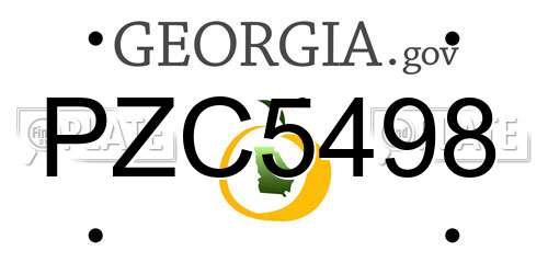 PZC5498 Georgia License Plate