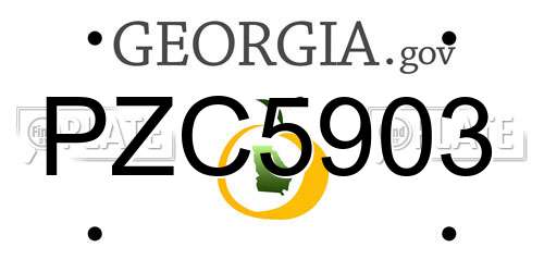PZC5903 Georgia License Plate