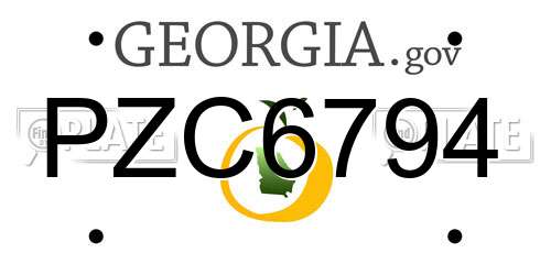 PZC6794 Georgia License Plate