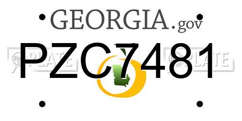 PZC7481 Georgia License Plate