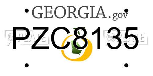 PZC8135 Georgia License Plate