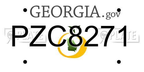 PZC8271 Georgia License Plate