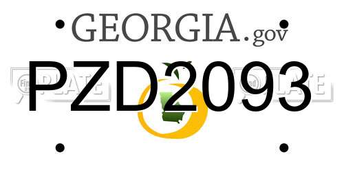 PZD2093 Georgia License Plate