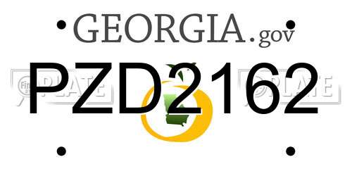 PZD2162 Georgia License Plate