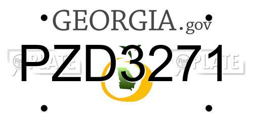 PZD3271 Georgia License Plate