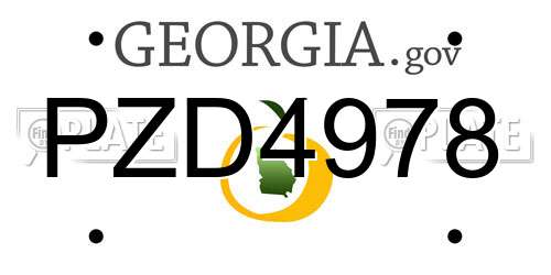 PZD4978 Georgia License Plate