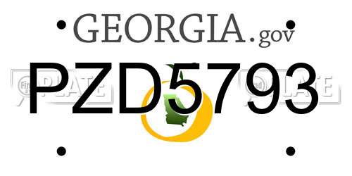 PZD5793 Georgia License Plate