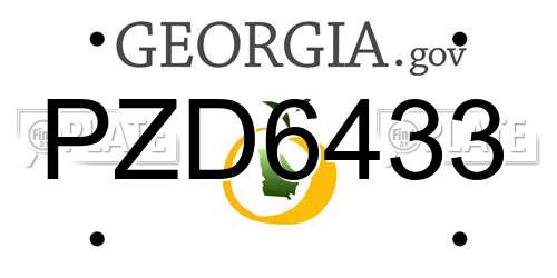 PZD6433 Georgia License Plate