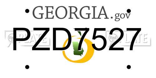 PZD7527 Georgia License Plate