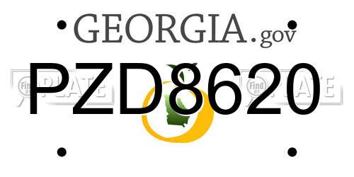 PZD8620 Georgia License Plate
