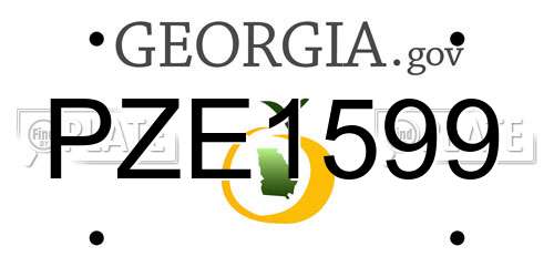 PZE1599 Georgia License Plate