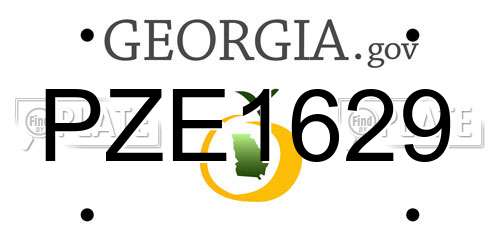 PZE1629 Georgia License Plate
