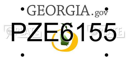 PZE6155 Georgia License Plate