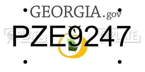 PZE9247 Georgia License Plate