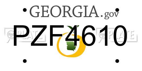 PZF4610 Georgia License Plate