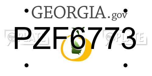 PZF6773 Georgia License Plate