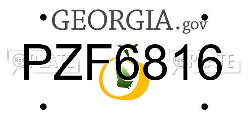 PZF6816 Georgia License Plate