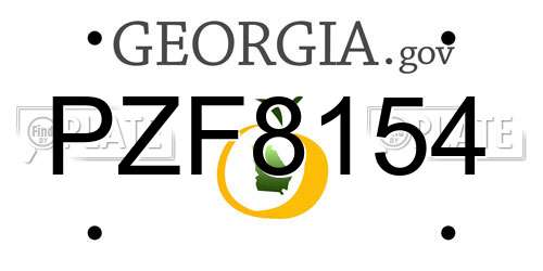 PZF8154 Georgia License Plate