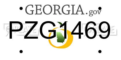 PZG1469 Georgia License Plate