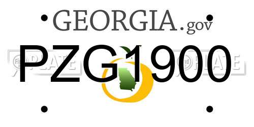 PZG1900 Georgia License Plate