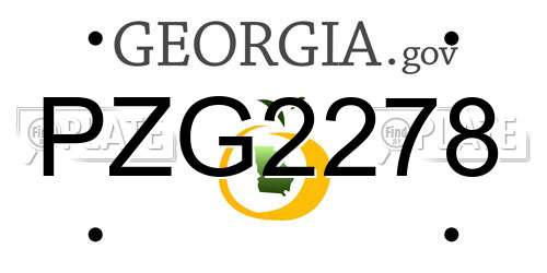 PZG2278 Georgia License Plate