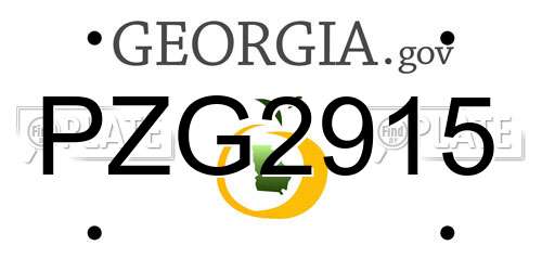 PZG2915 Georgia License Plate