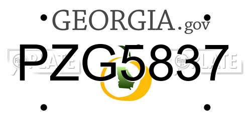 PZG5837 Georgia License Plate