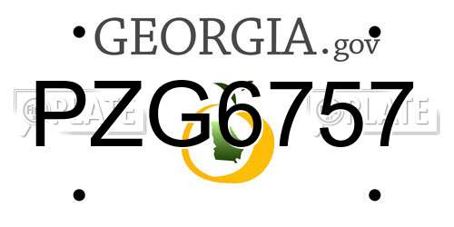 PZG6757 Georgia License Plate