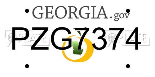PZG7374 Georgia License Plate