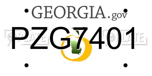PZG7401 Georgia License Plate