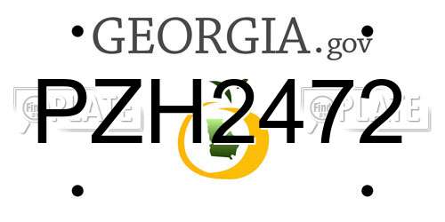 PZH2472 Georgia License Plate