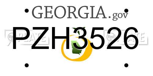 PZH3526 Georgia License Plate