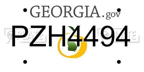 PZH4494 Georgia License Plate