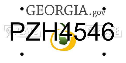 PZH4546 Georgia License Plate