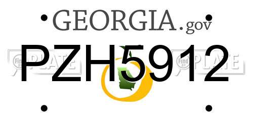 PZH5912 Georgia License Plate