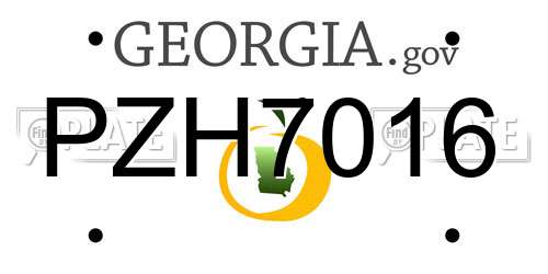PZH7016 Georgia License Plate